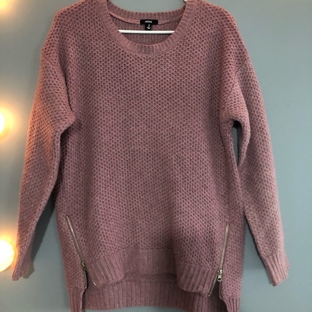 Light Purple Sweater With Zippers